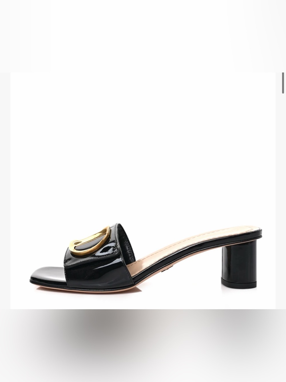 CHRISTIAN DIOR Patent C'est Dior 50mm Slide Sandals 39 Black
